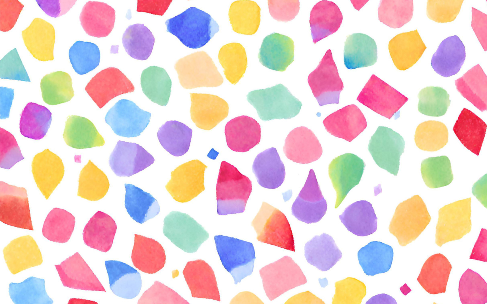 Seamless watercolor pattern with multicolored spots on white background