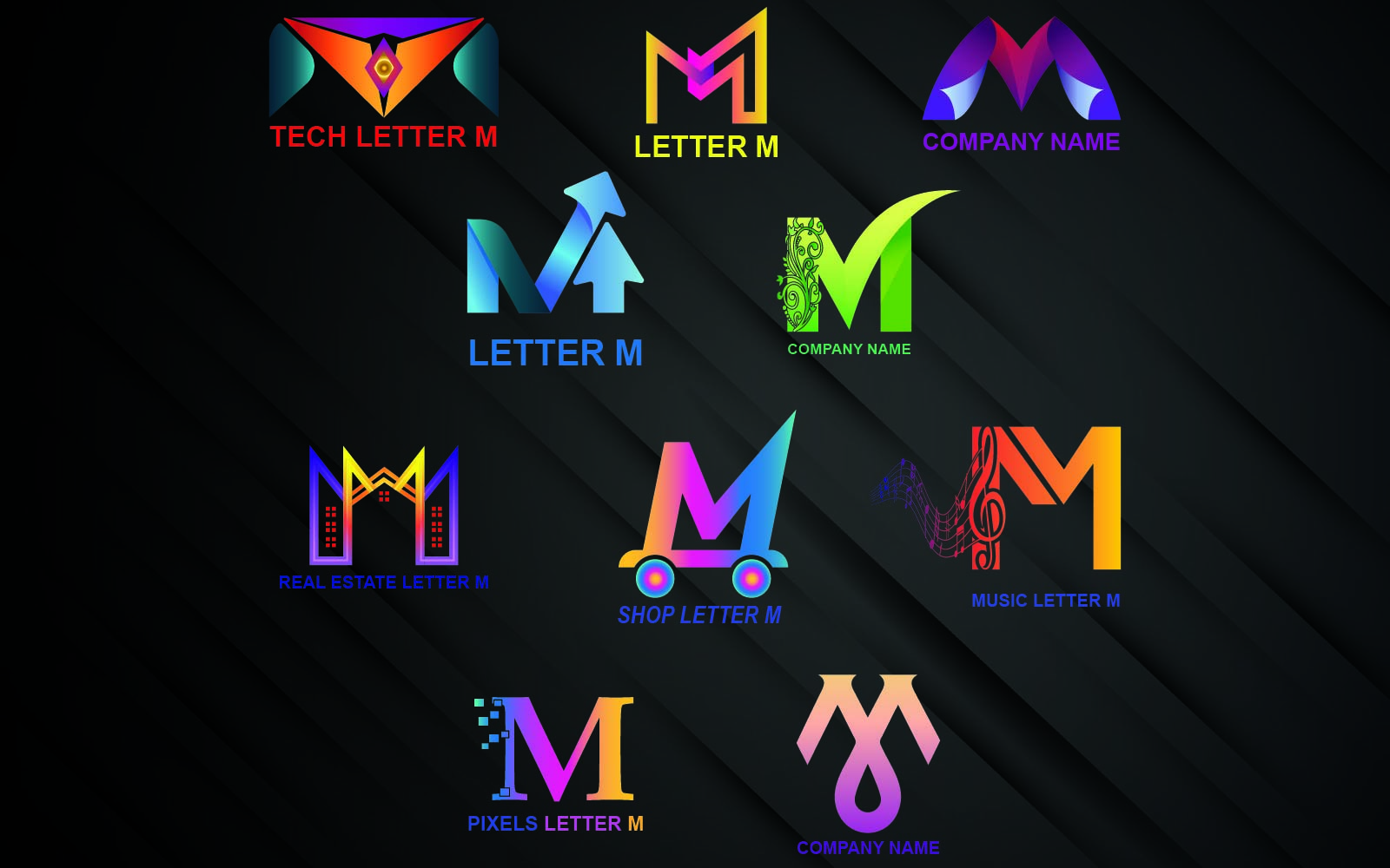 Letter M Logo Template For All Companies And Brands