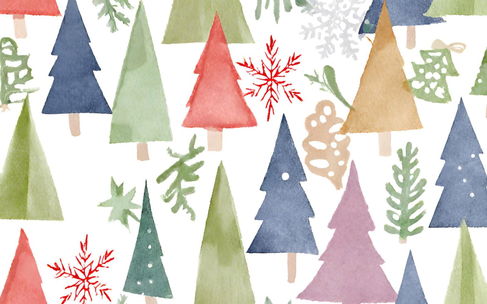 Watercolor Christmas seamless pattern. Hand drawn