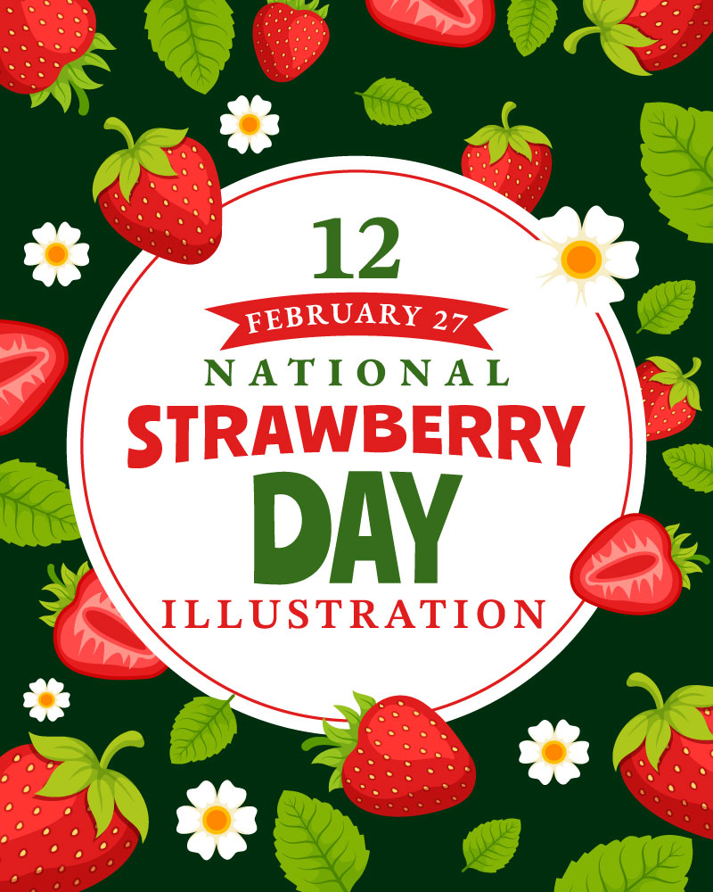 12 National Strawberry Day Illustration