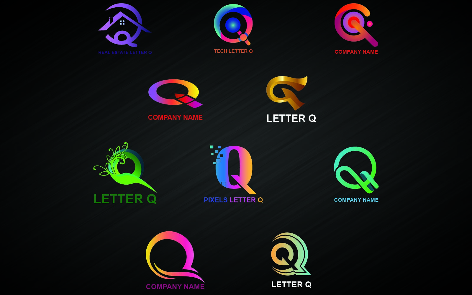 Letter Q Logo Template For All Companies And Brands