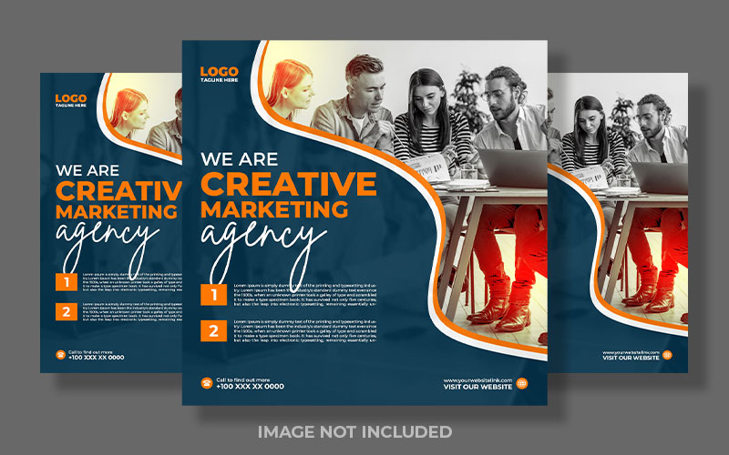 Creative Marketing Agency Blue Social Media Post