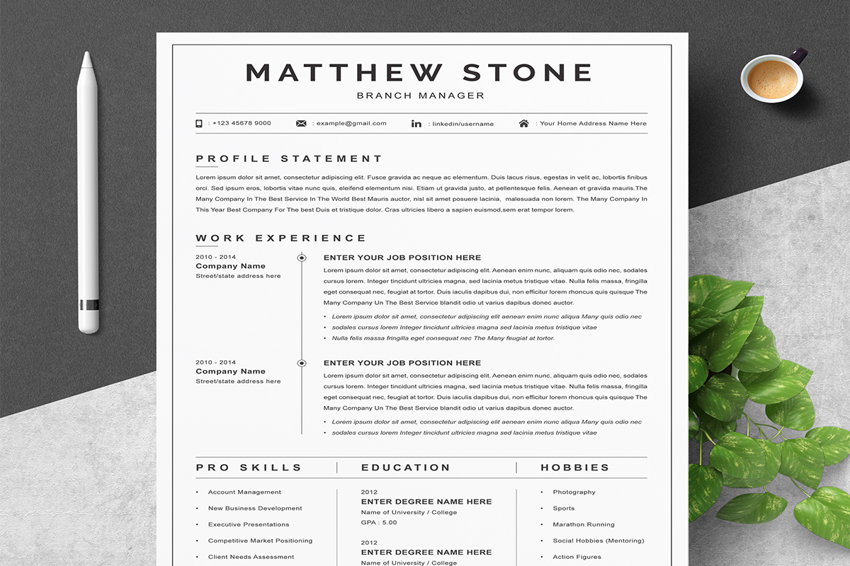 Professional Simple Office Manager Resume Template