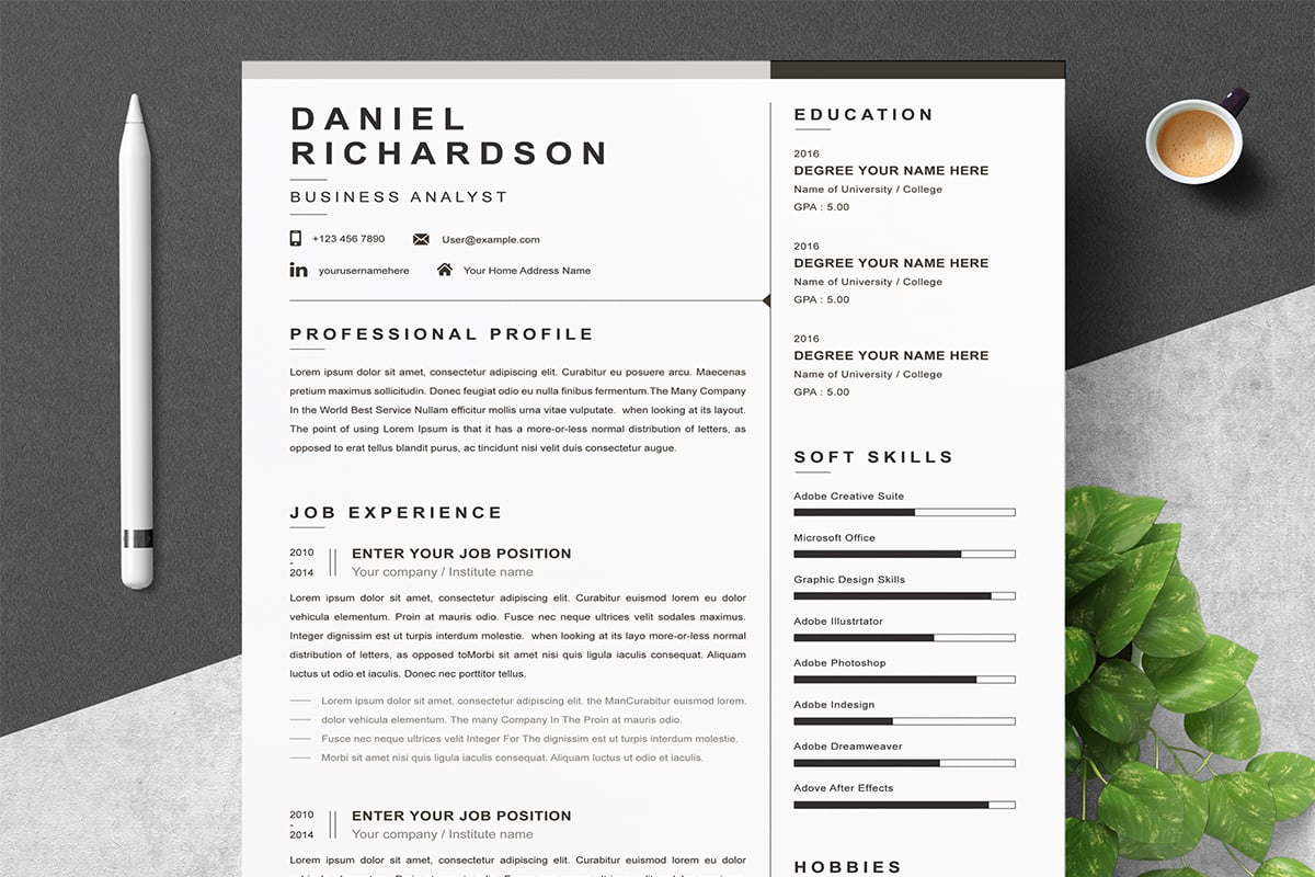 Professional Modern Resume / CV Template