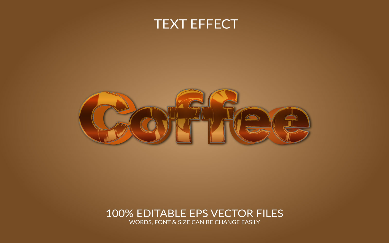 Coffee Day Editable Vector Eps 3D Text Effect Template Design