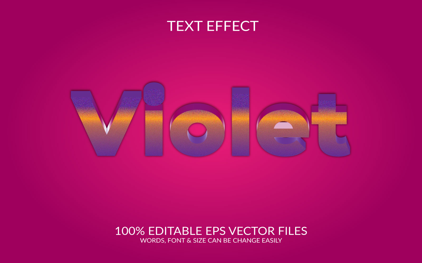 Violet 3d Text Effect Design Illustration template