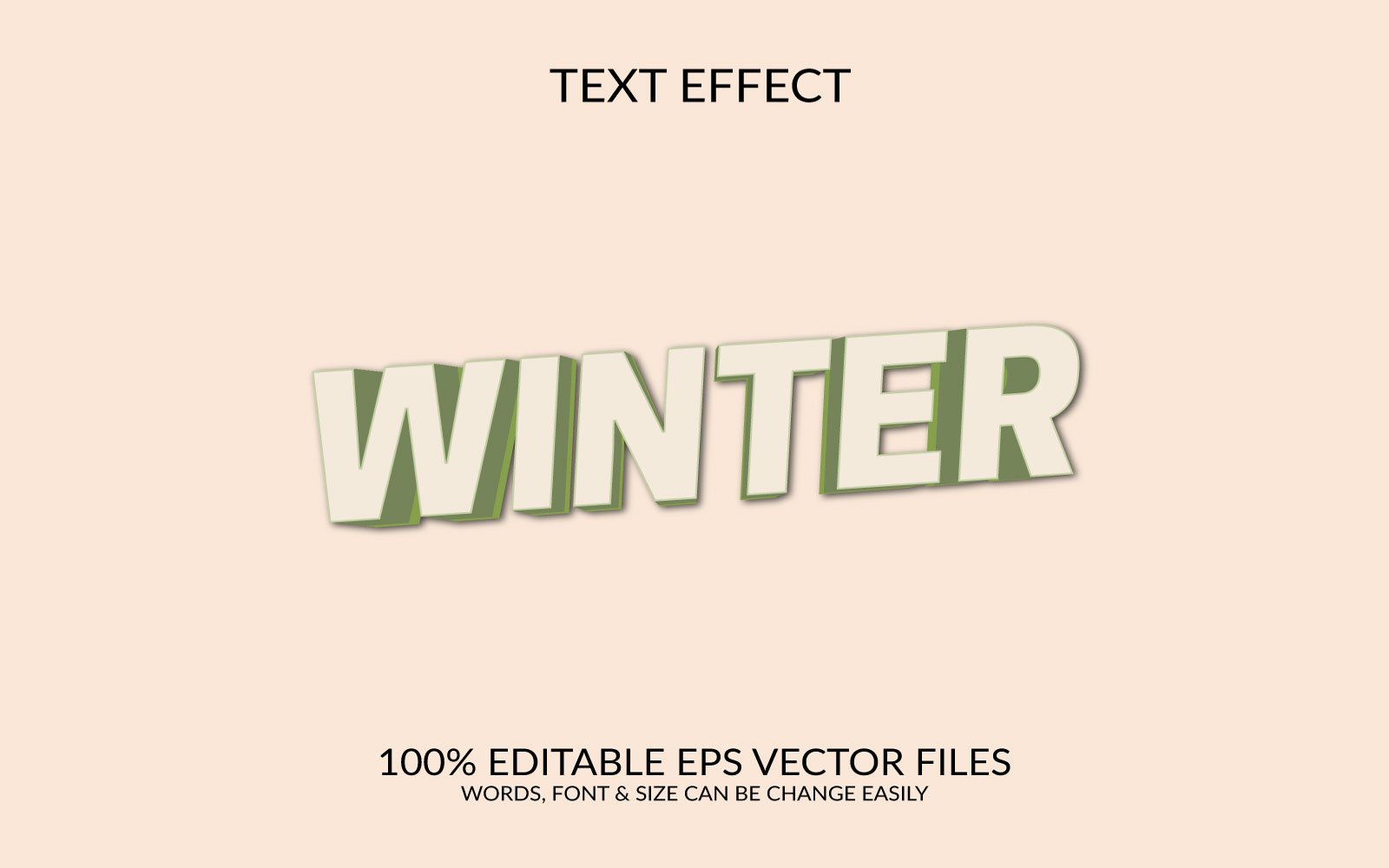 Winter 3D Fully Editable Vector Eps Text Effect Template