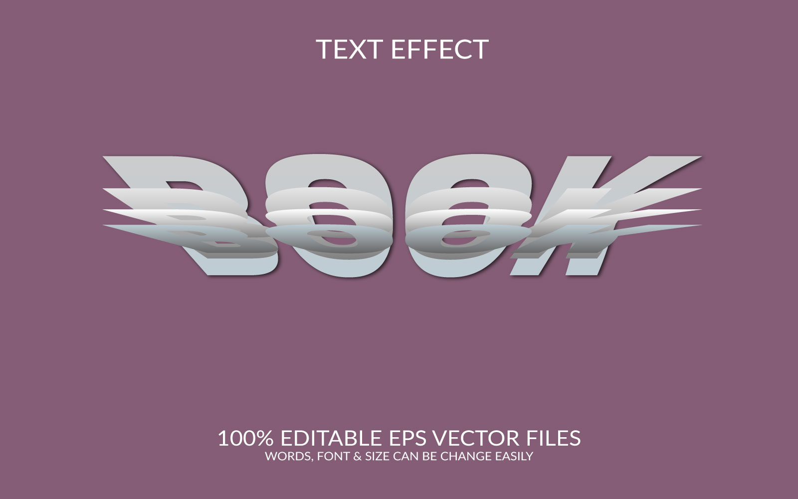 Book page fully editable vector eps 3d text effect design