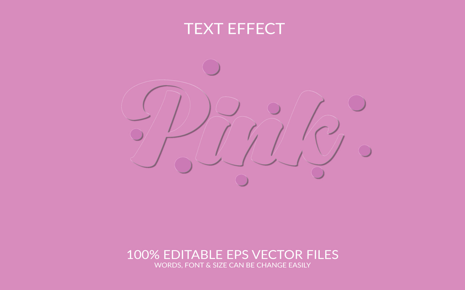 Pink 3D Fully Editable Vector Eps Text Effect