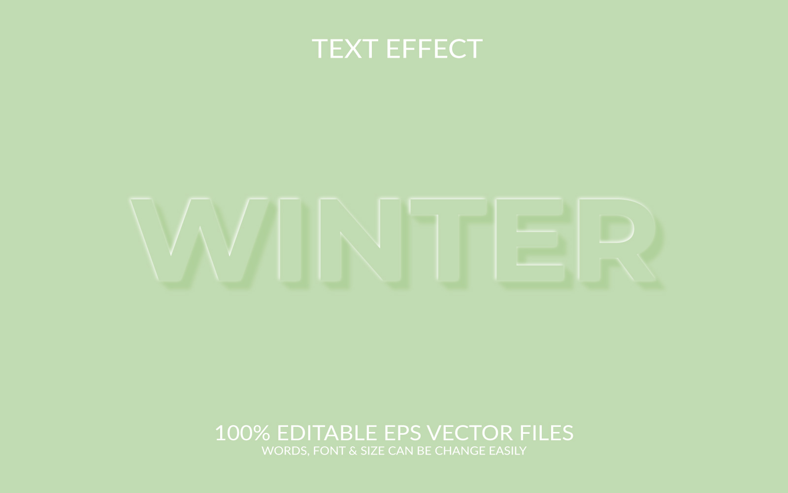 Winter 3D Editable Vector Eps Text Effect Template Illustration