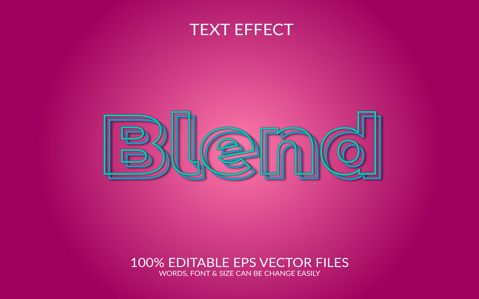 Blend  Editable Vector Eps Text Effect Design