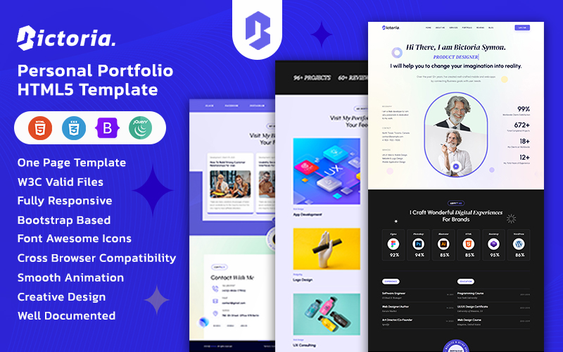 Bictoria - Personal Portfolio HTML Template