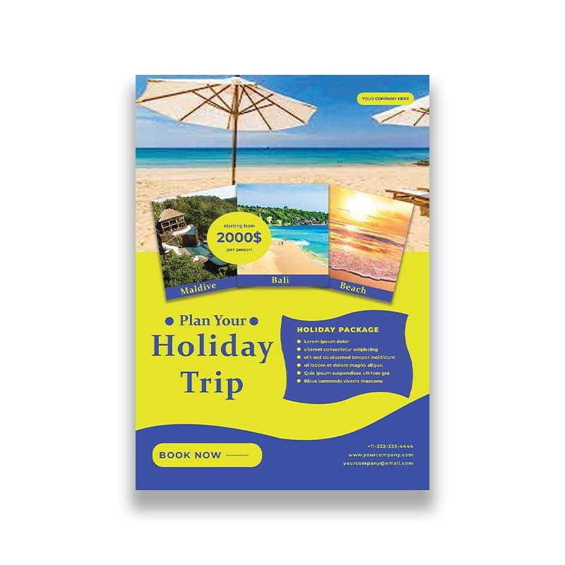 Holiday trips flyer design.