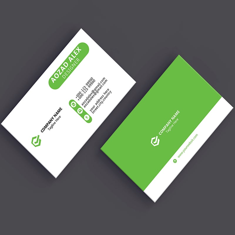 Business card design. 3 colour