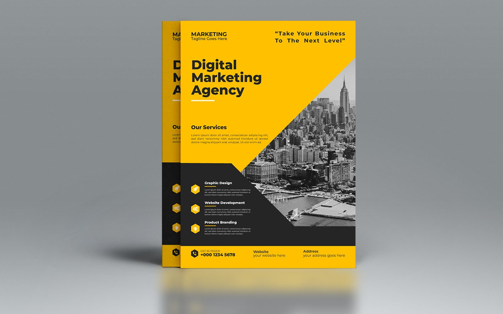 Digital Marketing Agency New Corporate Flyer Vector Template