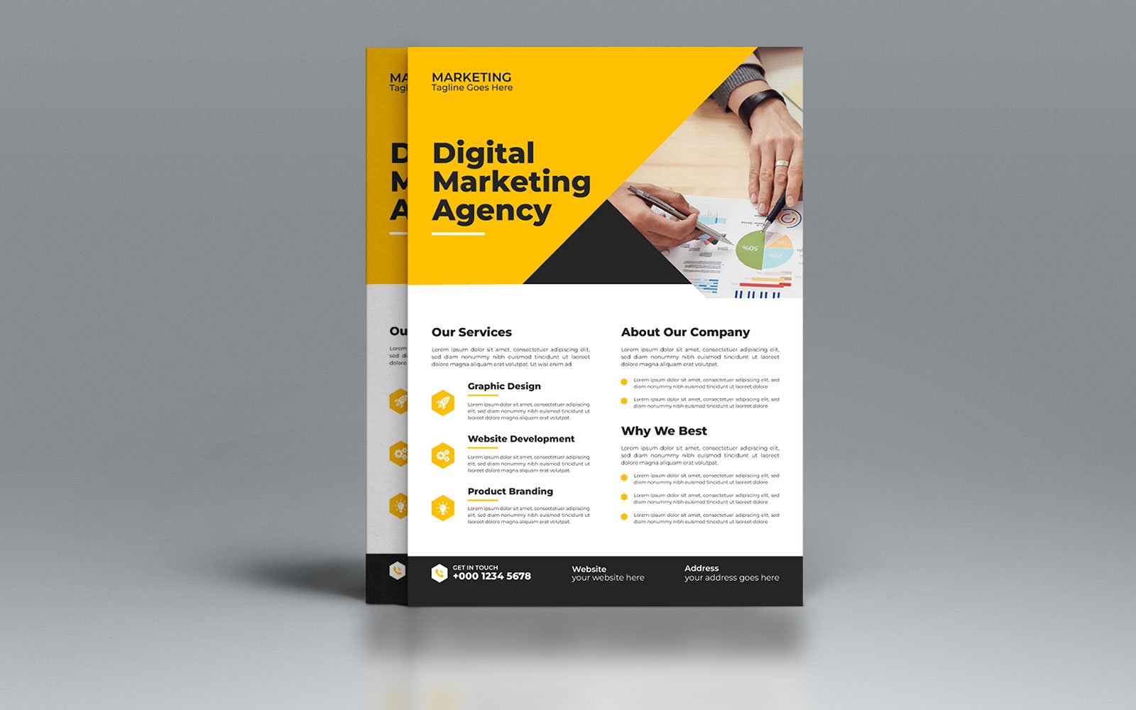 Digital Marketing Agency Corporate New Flyer Vector Template