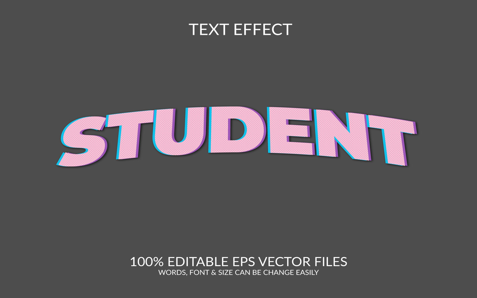 World Student Day 3D Editable Vector Eps Text Effect Template Design