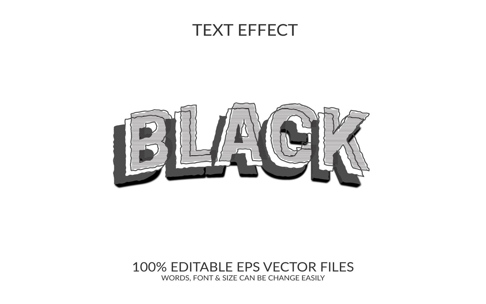 Black  Editable Vector Text Effect Design Illustration