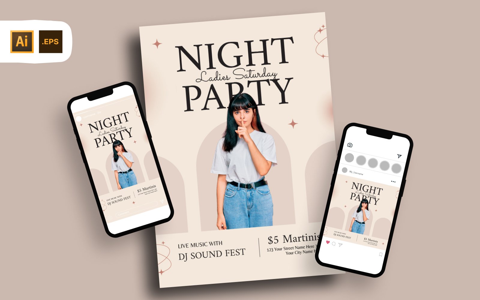Ladies Saturday Party Flyer Template