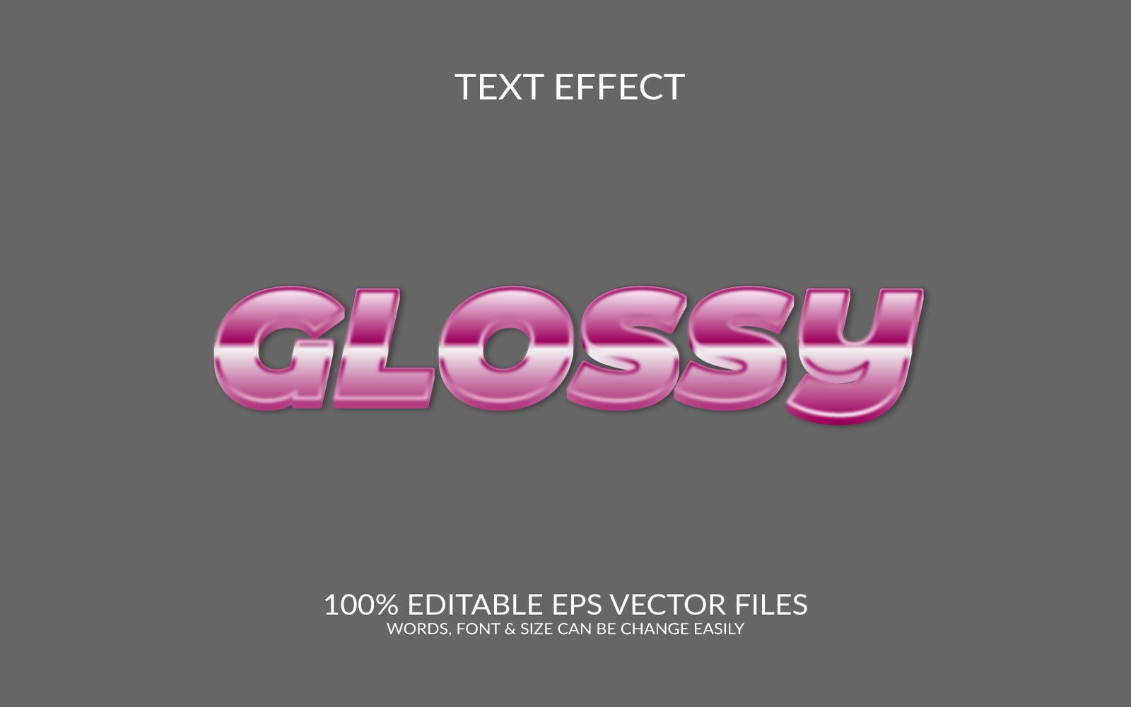 Glossy 3D Editable Vector Eps Text Effect Template