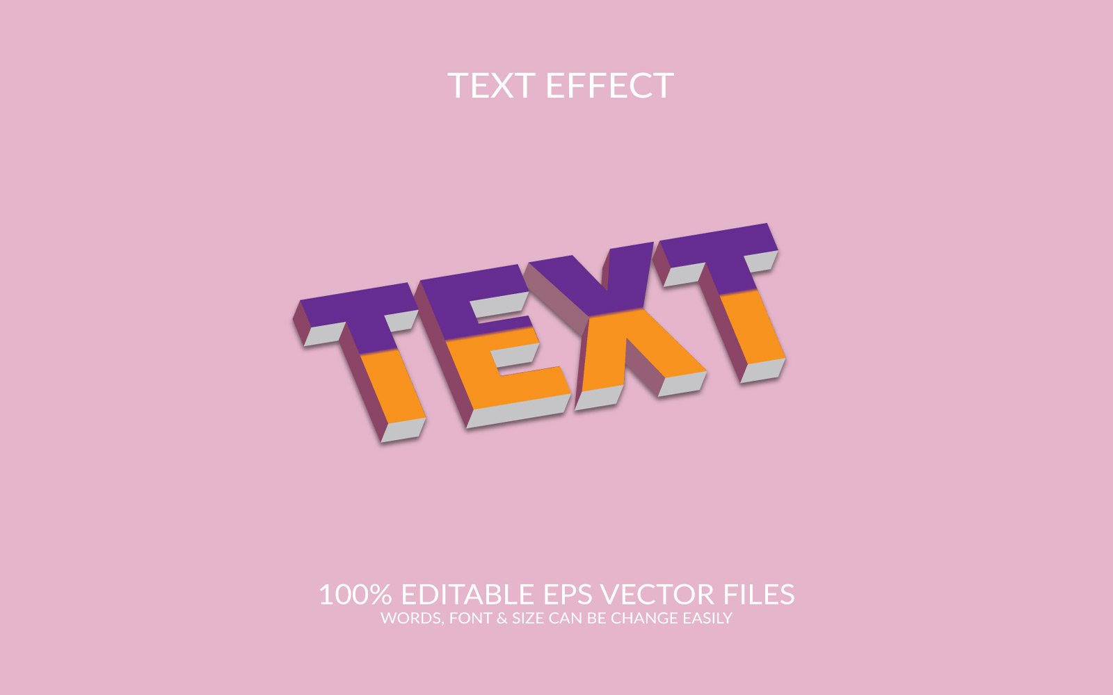 Text Editable Vector Eps 3D Text Effect Template Design Illustration