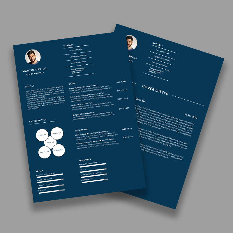 Modern resume tamplate design for PSD