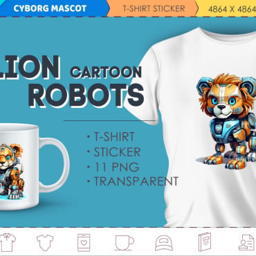 Lion Robots Illustrations Templates 370317