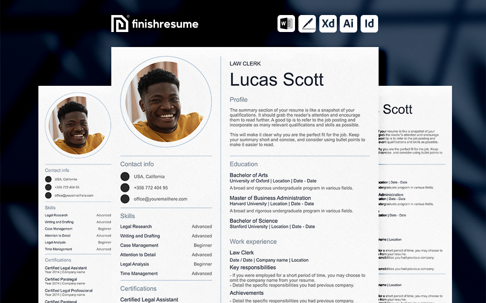 Law clerk Resume Template | Finish Resume