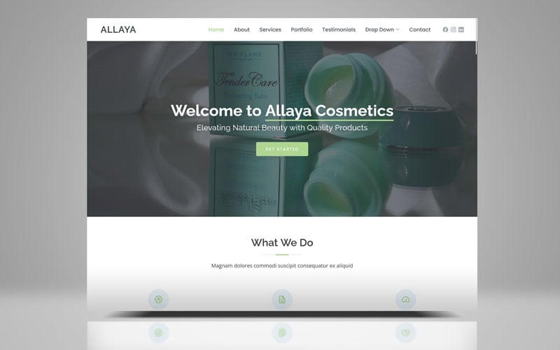 Allaya Cosmetics Bootstrap HTML Landing Template