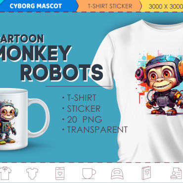 Monkey Robots Illustrations Templates 370541
