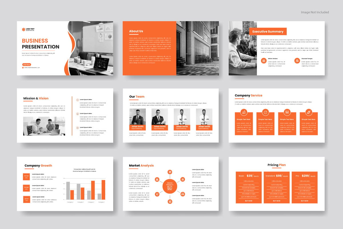 Business presentation slides template. Use for infographics, keynote presentation