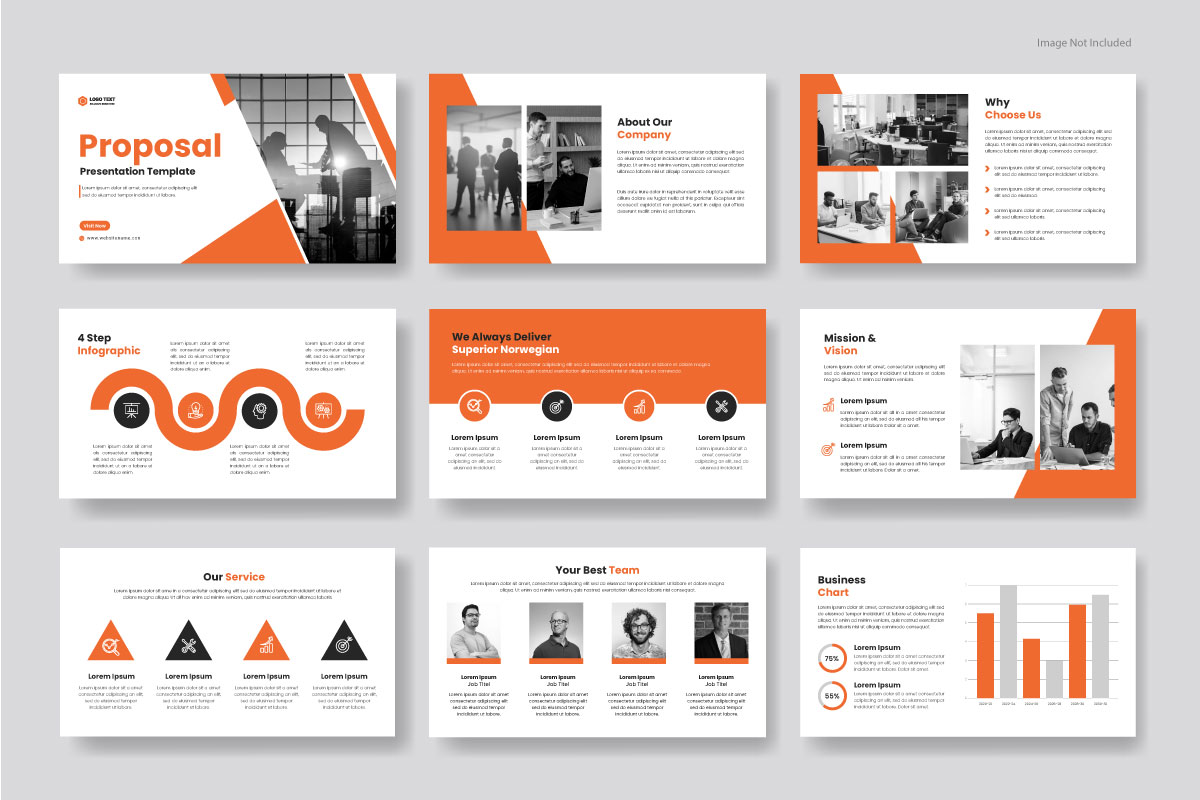 Business presentation slides template. Use for infographics, modern keynote