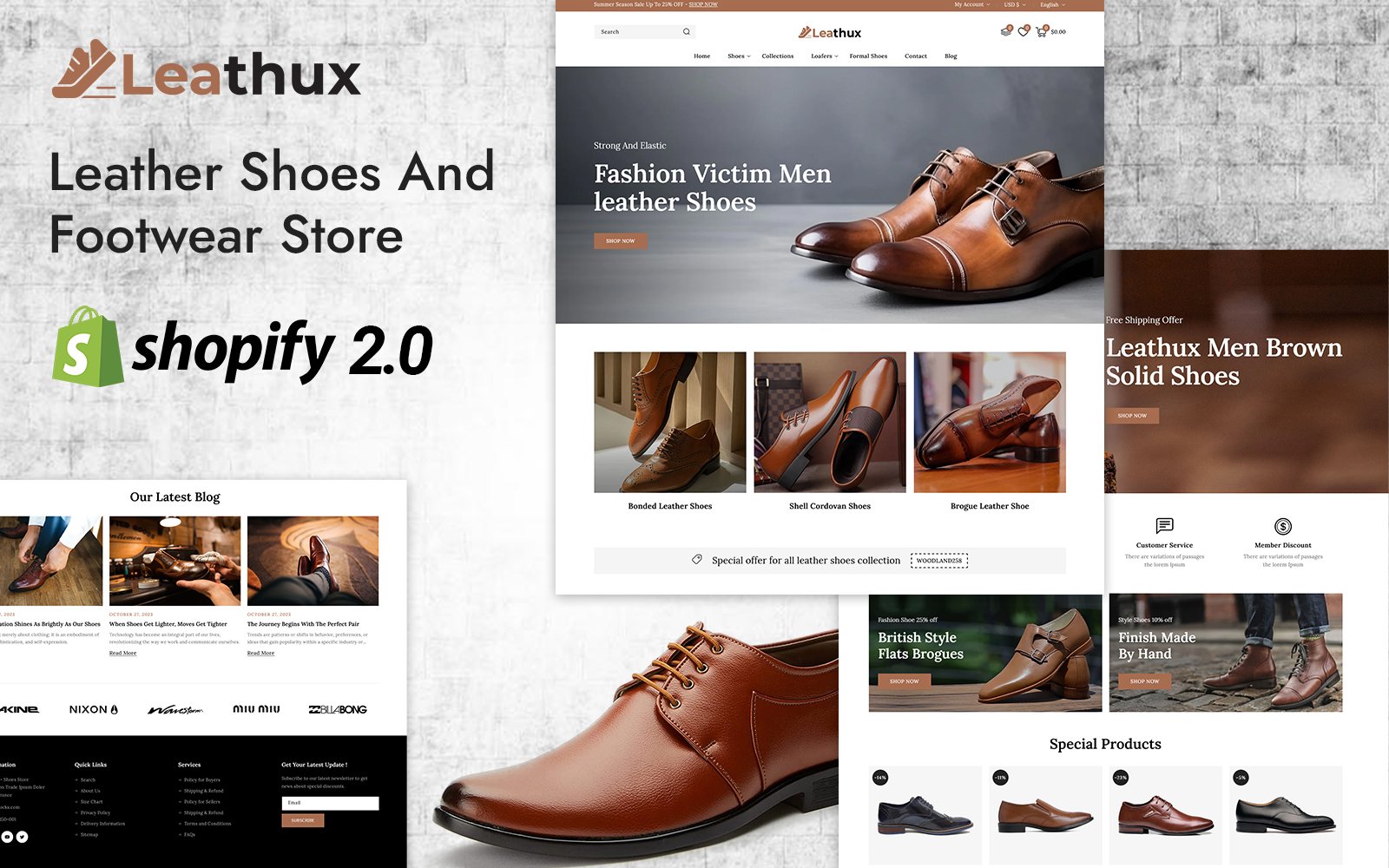 Leathux - Leather Shoes & Footwear Store Shopify 2.0 Responsive Theme