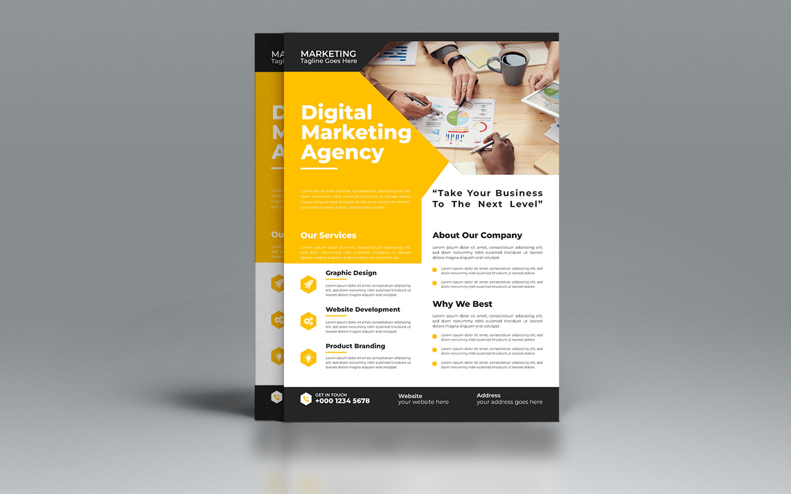 Digital Modern Business Flyer Vector Template Design