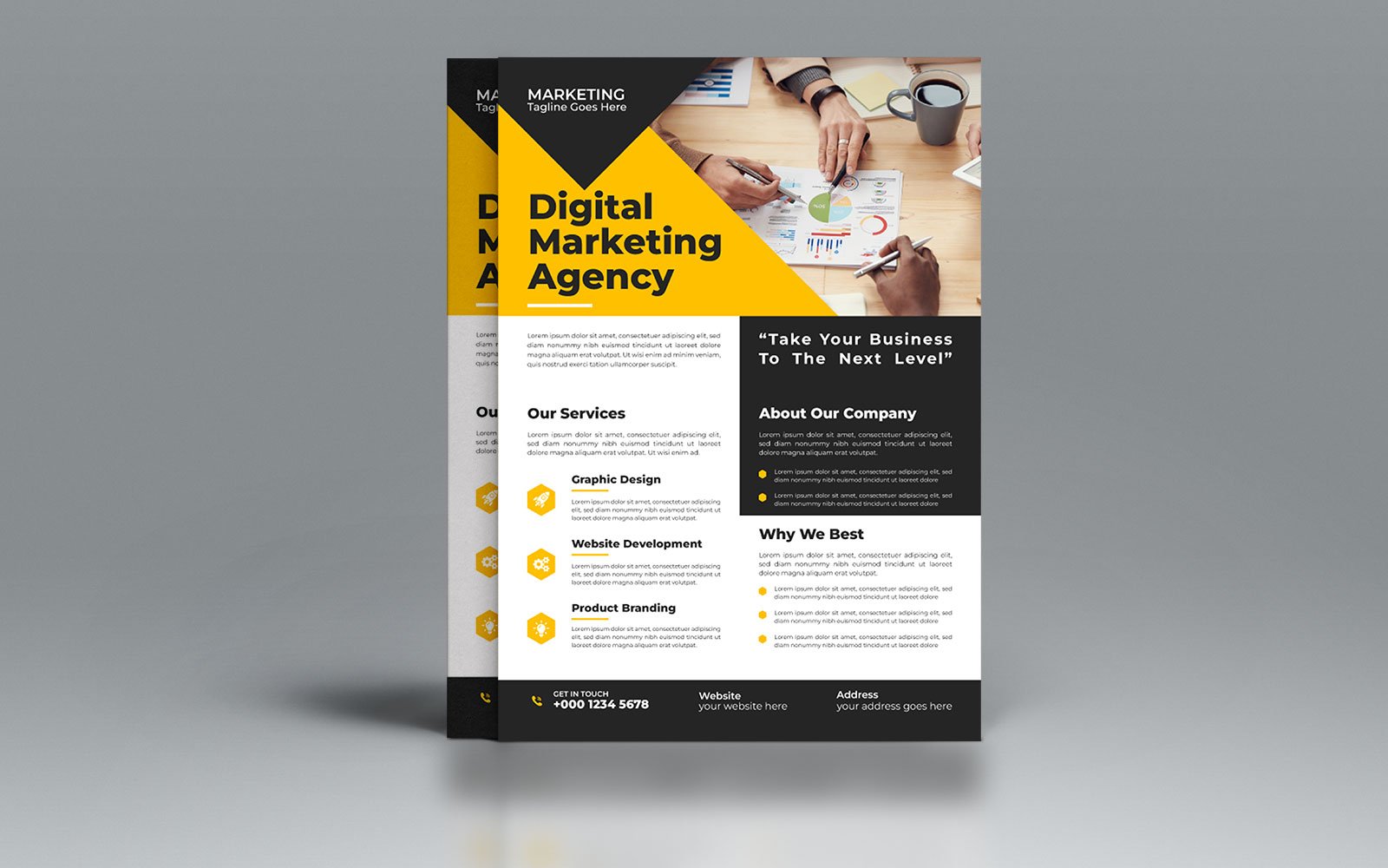 Digital Corporate Business Flyer Design Vector Template