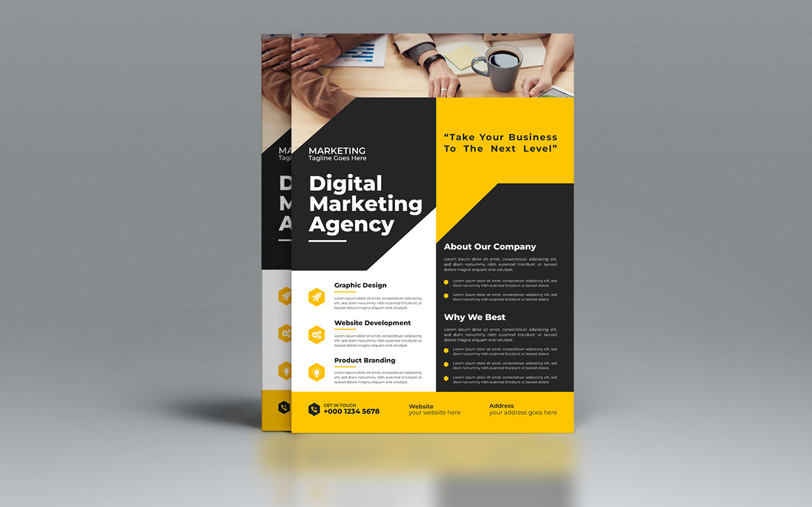 Business Agency Modern Flyer Design Vector Template