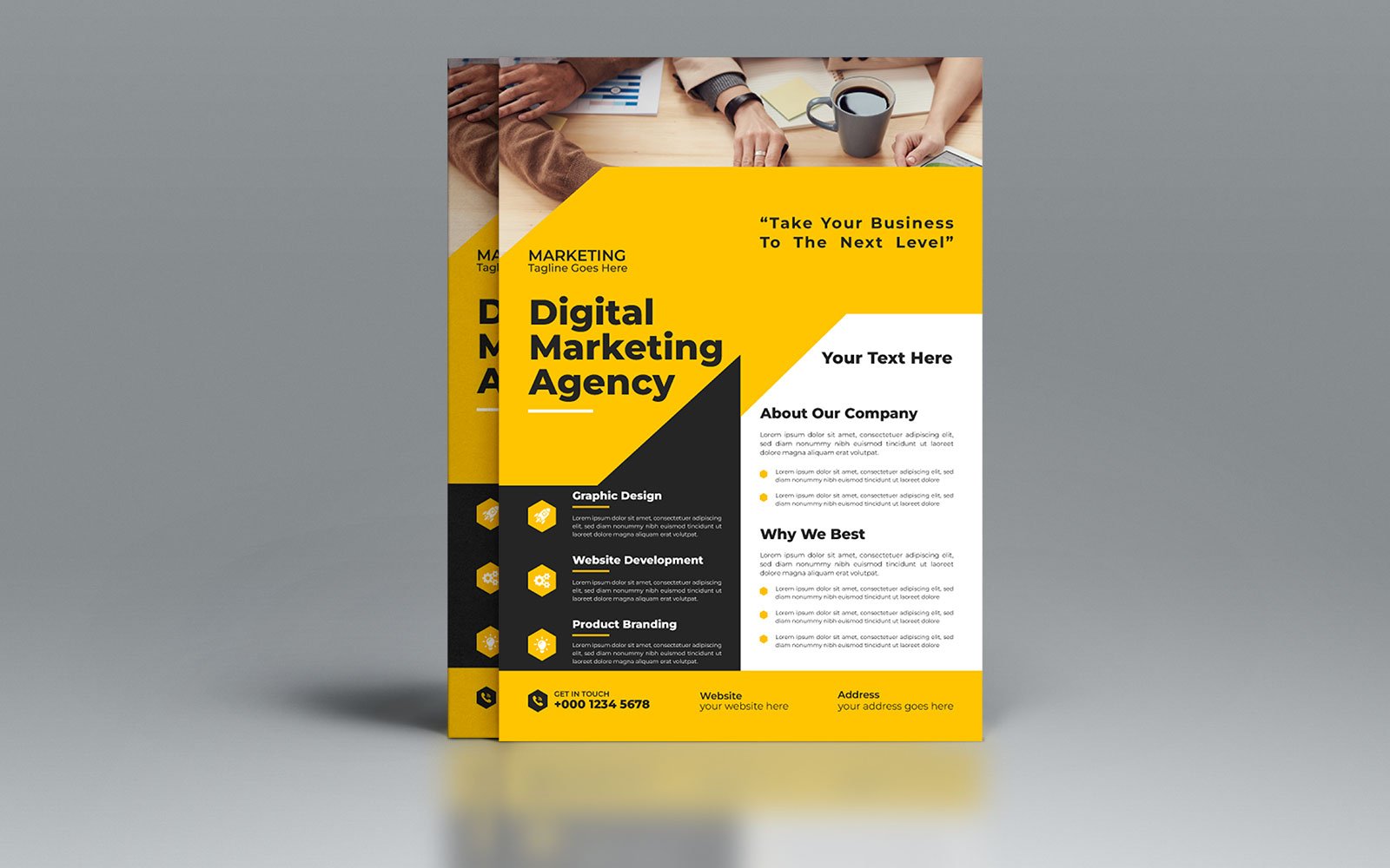 Business Agency Modern Flyer Vector Template