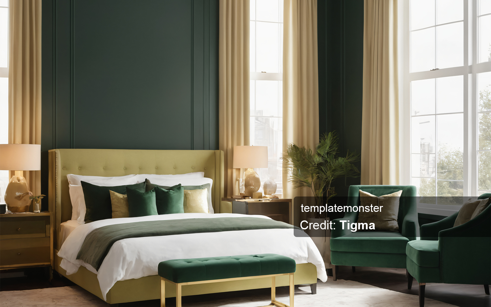 Modern and Elegant Bedroom Interior Design: A Digital Download for Your Home Decor