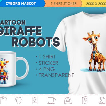 Giraffe Robots Illustrations Templates 370751