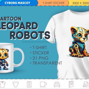 Leopard Robots Illustrations Templates 370788