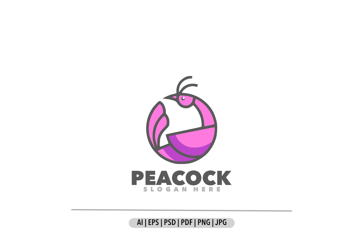 Peacock simple mascot logo design illustration design