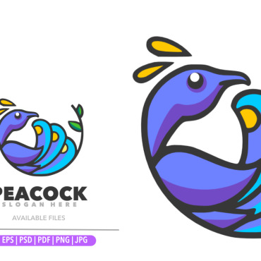 Peacock Cartoon Logo Templates 370840
