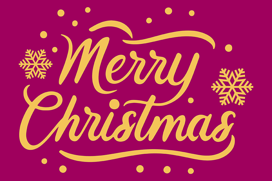 Merry Christmas lettering vector art