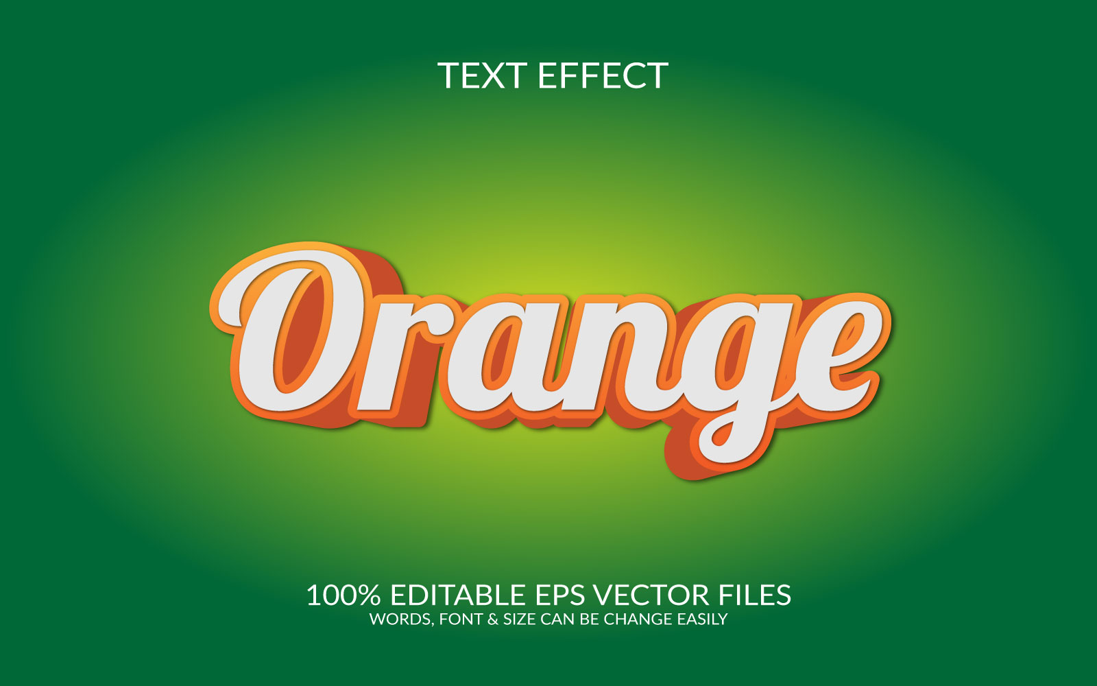 Orange 3D Editable Text Effect Template Illustration