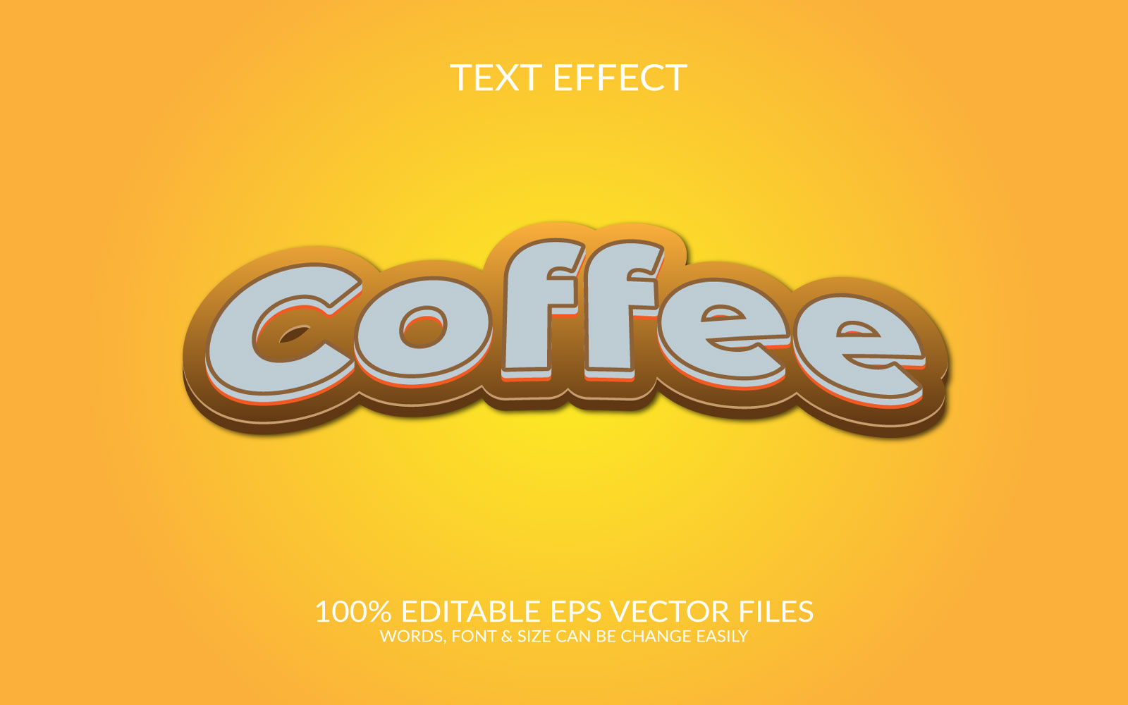 World coffee day 3D Editable Vector Eps Text Effect Template Illustration