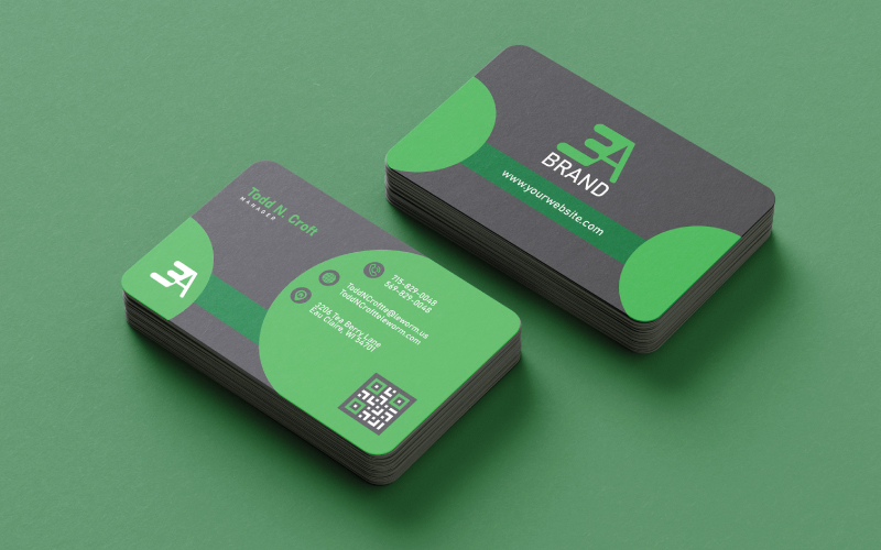 Green Corporate Business Card Template