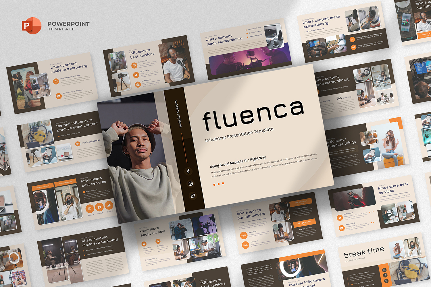 Fluenca - Influencer & Content Creator Powerpoint Template