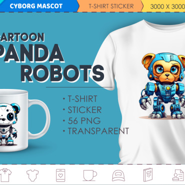 Panda Robots Illustrations Templates 370951