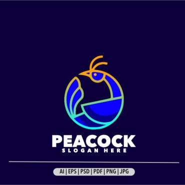 Peafowl Character Logo Templates 370961