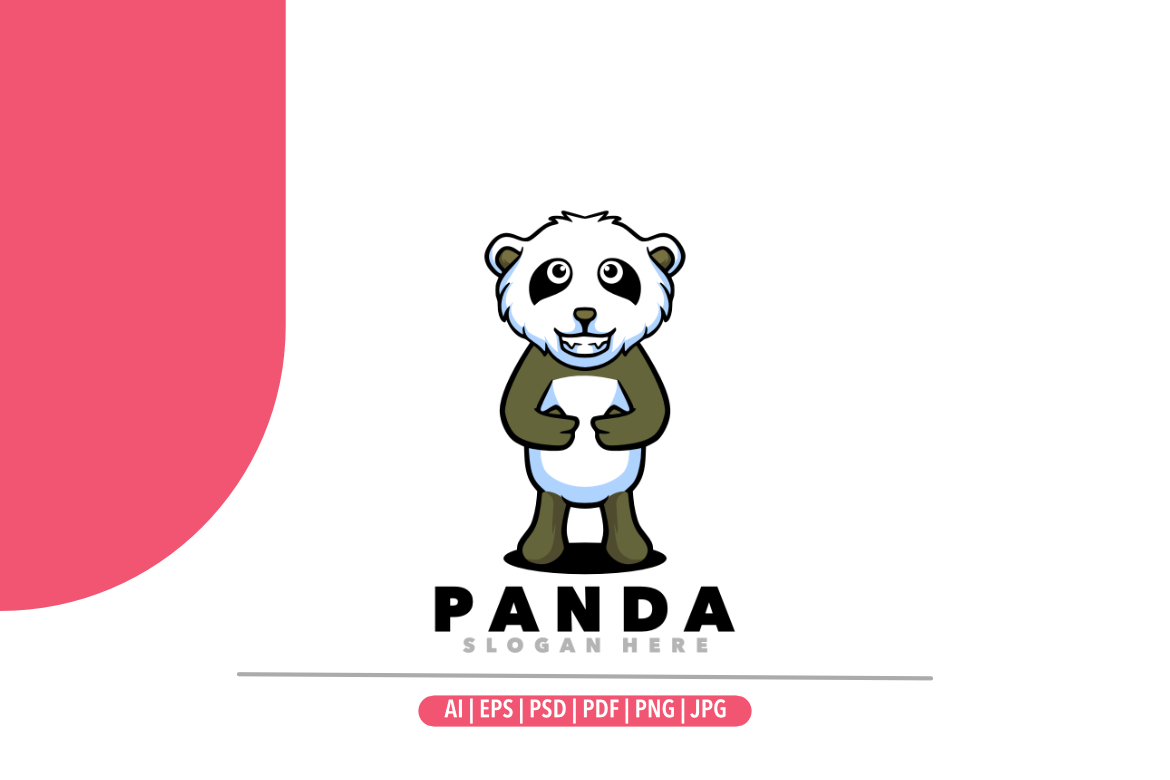 Cute panda mascot cartoon design illustration